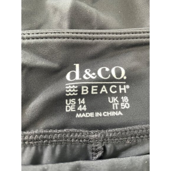 Denim and Co Beach Handkerchief Hem Tankini with Bike Short Size 14 Black Swim - Picture 5 of 10